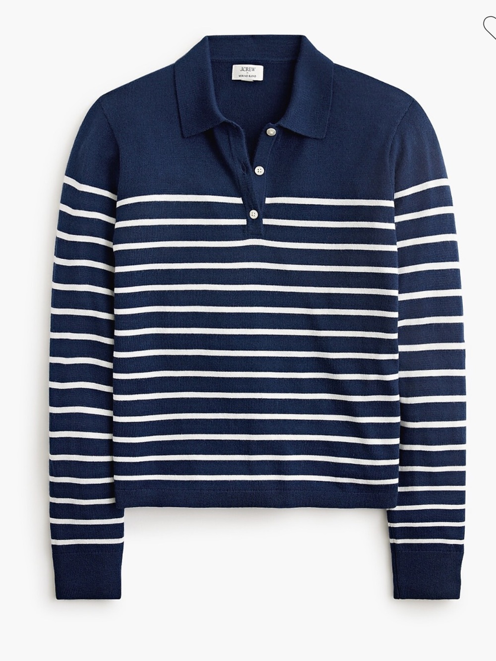 J.Crew Women’s Striped Merino Wool-blend Sweater-Polo Size S